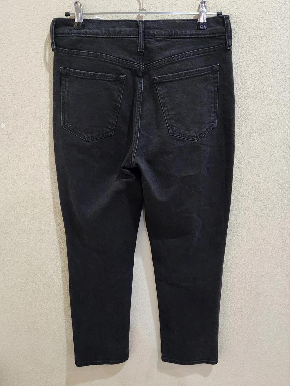 Banana Republic Women's 28 Black High Rise Straight Distressed Jeans - Picture 2 of 12